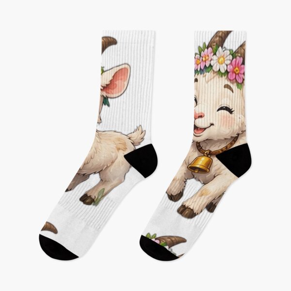 Item preview, Cute Baby Goat With Flowers designed and sold by DailyDoodlesBySumbul.