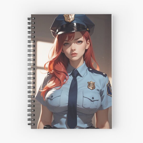 Item preview, Serious Red Hair Female Police Officer - Anime Style Art designed and sold by kenvel.