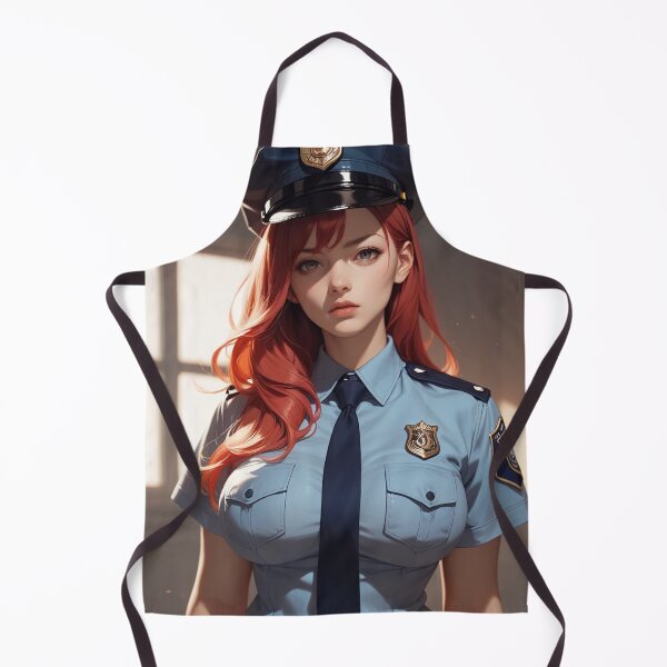 Item preview, Serious Red Hair Female Police Officer - Anime Style Art designed and sold by kenvel.