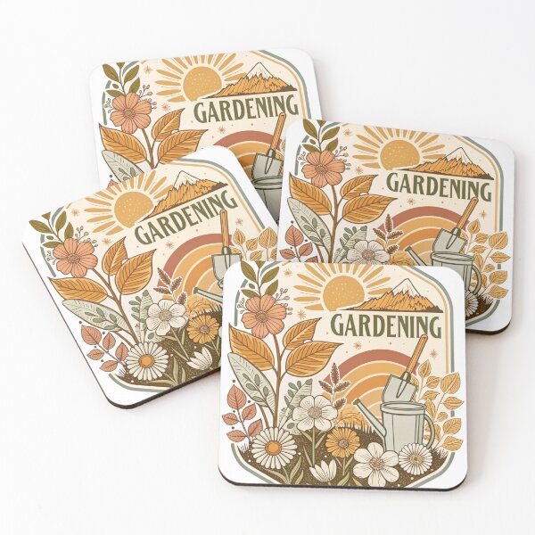 Item preview, Vintage Gardening Floral Badge Design designed and sold by KHCreative2025.