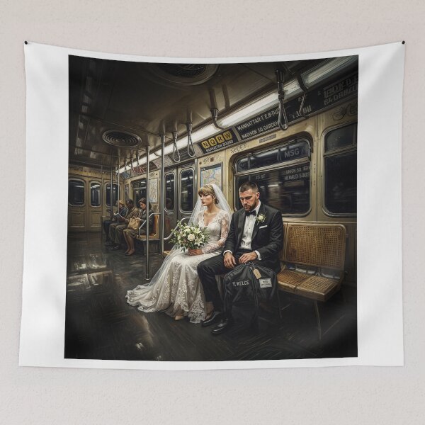 Item preview, Taylor Swift Travis Kelce Riding NYC Subway To Wedding designed and sold by Home Decor Art.