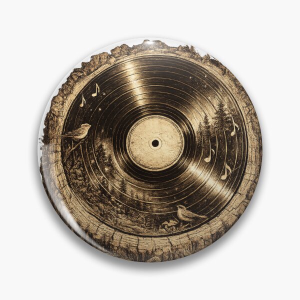 Item preview,  Tree Rings as Vinyl Record Grooves | Vintage Nature Music Illustration | Woodland Vinyl Art designed and sold by NatureHarmony16.