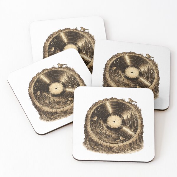Item preview,  Tree Rings as Vinyl Record Grooves | Vintage Nature Music Illustration | Woodland Vinyl Art designed and sold by NatureHarmony16.