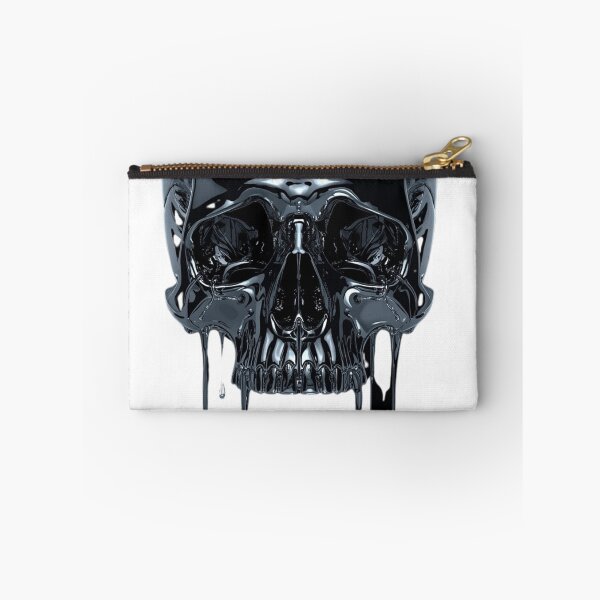 Item preview, Melting Liquid Chrome Skull - Dark Y2K Grunge Aesthetic designed and sold by BMAMED2001.