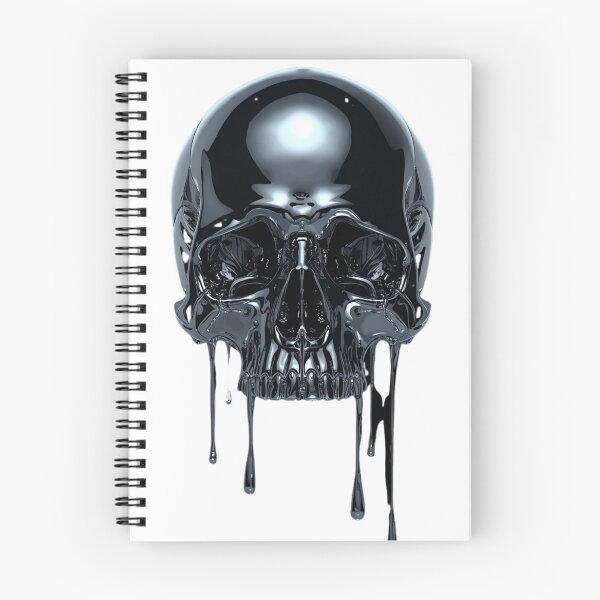 Item preview, Melting Liquid Chrome Skull - Dark Y2K Grunge Aesthetic designed and sold by BMAMED2001.