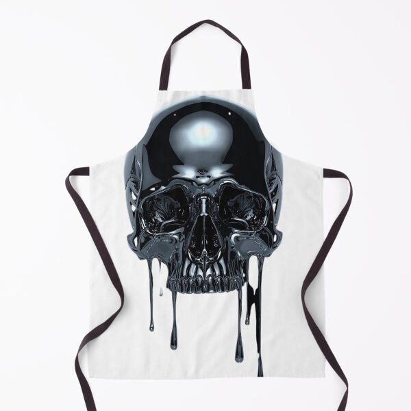 Item preview, Melting Liquid Chrome Skull - Dark Y2K Grunge Aesthetic designed and sold by BMAMED2001.