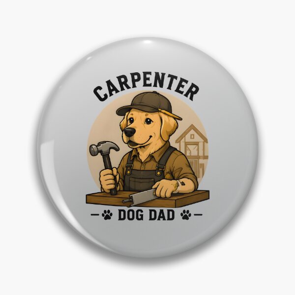 Item preview, Carpenter Dog Dad Funny Golden Retriever Gift designed and sold by PixelForge11.