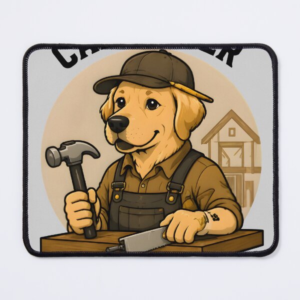 Item preview, Carpenter Dog Dad Funny Golden Retriever Gift designed and sold by PixelForge11.