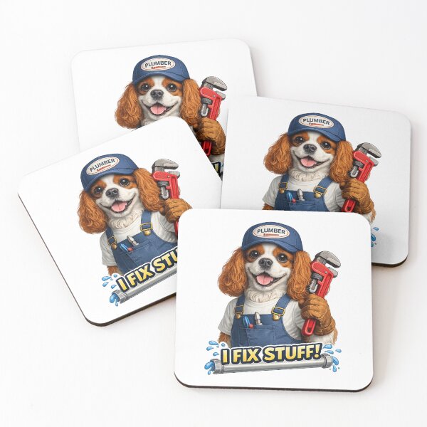 Item preview, Plumber, I Fix Stuff! Blenheim Cavalier designed and sold by SpottyRainbow.