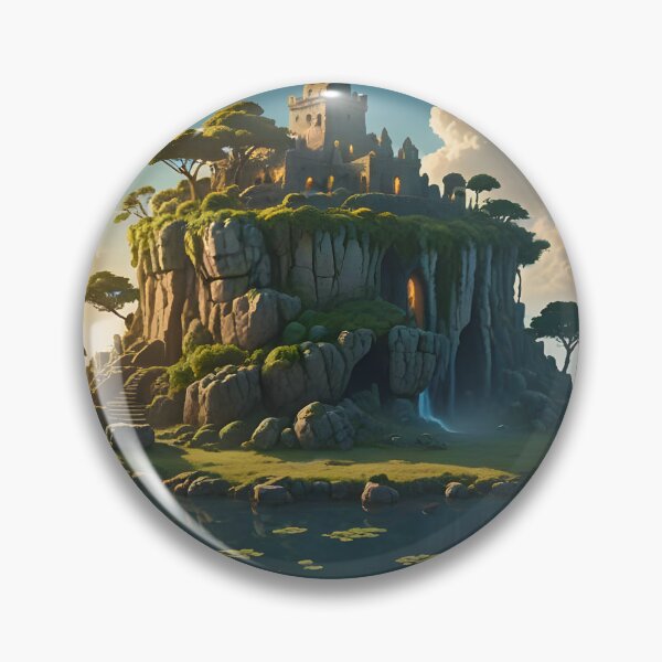 Item preview, Golden Dawn – Ancient Ruins Floating Island Fantasy Ar designed and sold by LittleBigGifts.