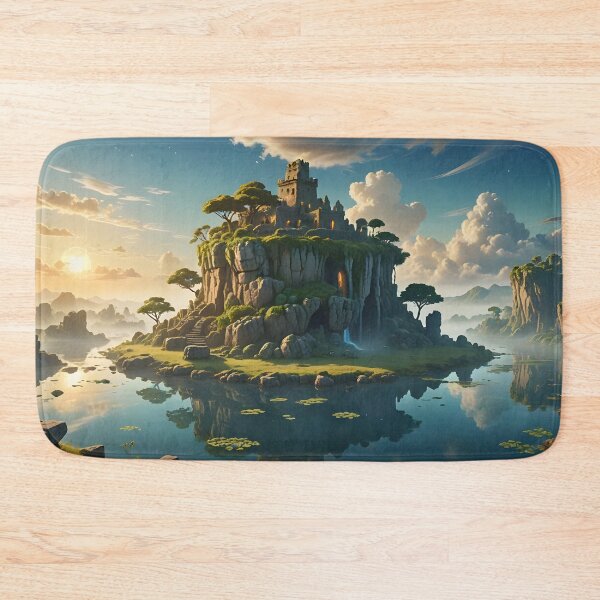 Item preview, Golden Dawn – Ancient Ruins Floating Island Fantasy Ar designed and sold by LittleBigGifts.