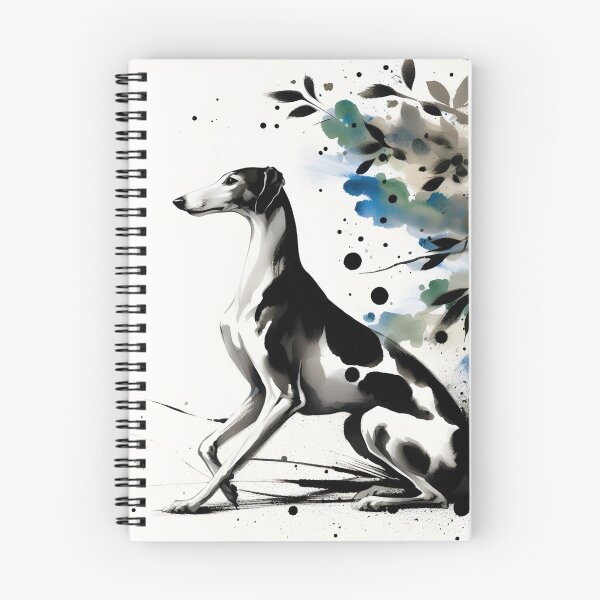 Item preview, GALAGO - Ukiyo-e Suibokuga Greyhounds - Ink Blossom designed and sold by GALOGO – Art for Sighthounds & Animal Welfare.