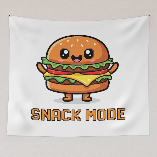 Item preview, Snack Mode Cute Kawaii Burger Pixel Art Gaming designed and sold by DigitalArtx-com.