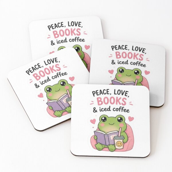 Item preview, Peace Love Books & Iced Coffee Frog designed and sold by Kingky14.
