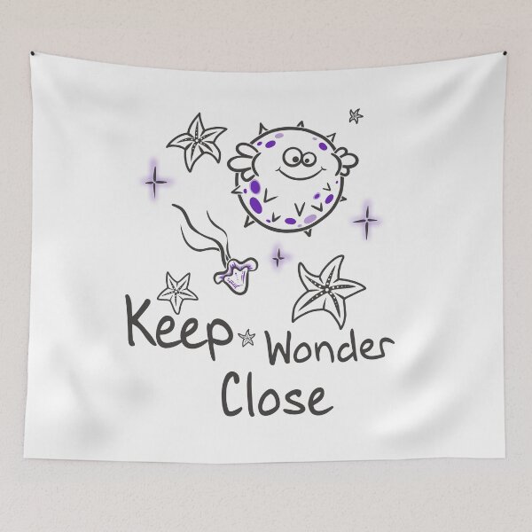 Item preview, Keep Wonder Close – Dreamer's Ocean Line Art Gift designed and sold by Samaya-.