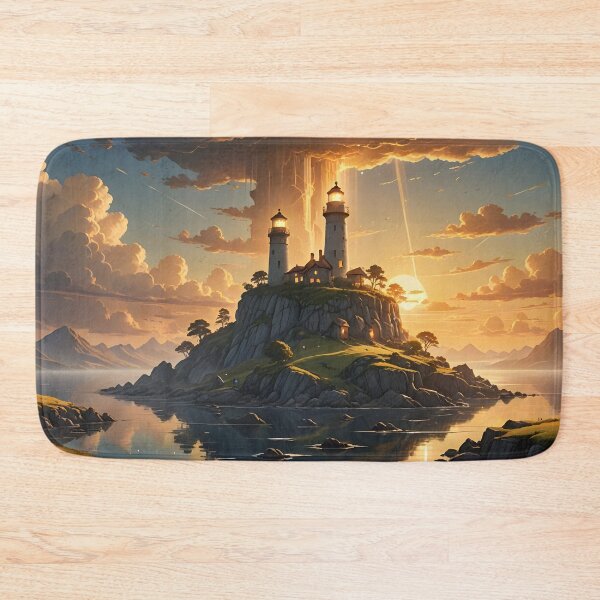 Item preview, Floating Lighthouse – Ancient Stone Fantasy Art designed and sold by LittleBigGifts.