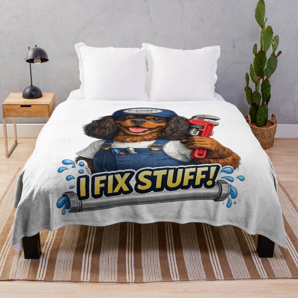Item preview, Plumber, I Fix Stuff! Black and Tan Cavalier designed and sold by SpottyRainbow.