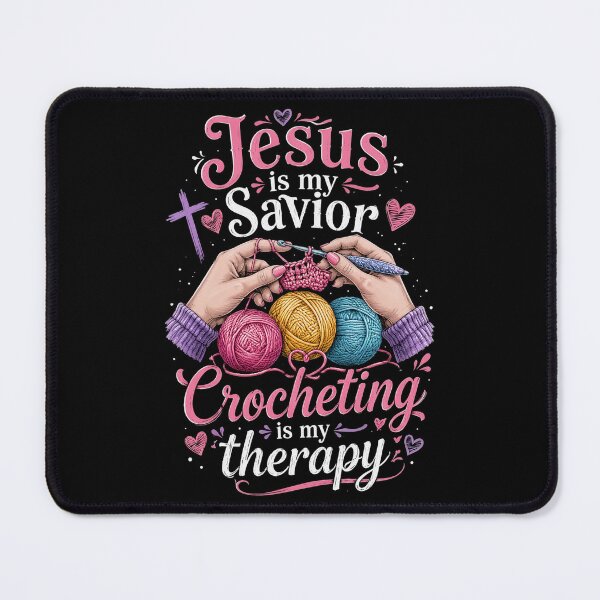 Item preview, Jesus is My Savior, Crocheting is My Therapy Funny Crochet designed and sold by OlakunleOloroz.