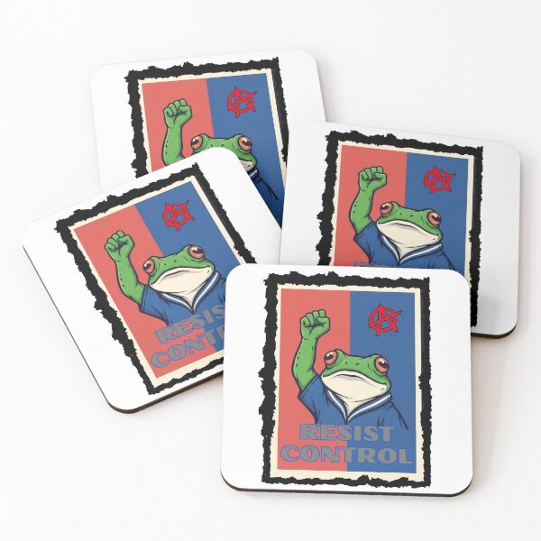 Item preview, Anarchist Frog Vintage Poster - Resist Control designed and sold by Szpaku desart .