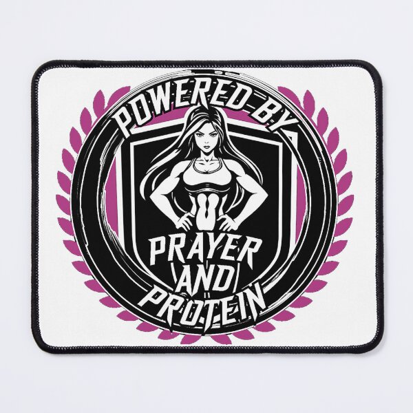 Item preview, Powered By Prayer and Protein Christian Women Gym Design designed and sold by Bezuiden.
