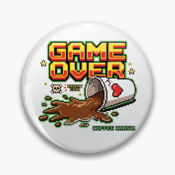 Item preview, 8-Bit Pixel Art Spilled Coffee Cup with Game Over Screen designed and sold by YourWearPulse.