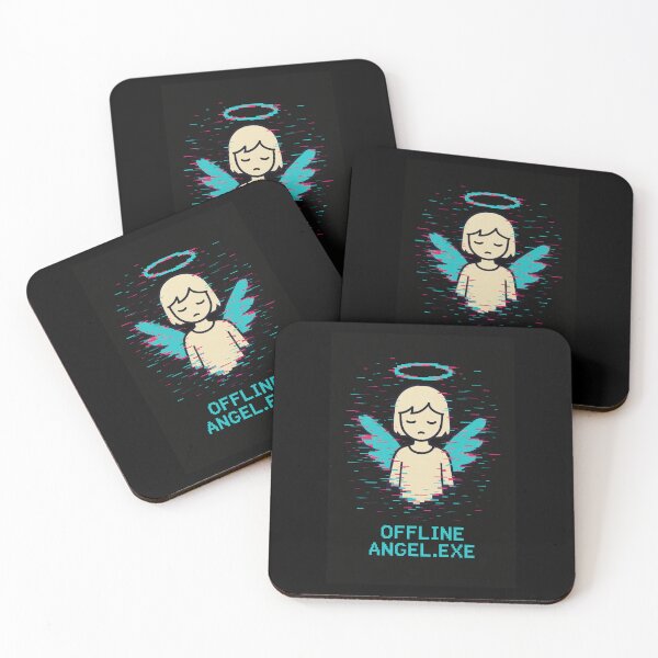 Item preview, Offline Angel.exe – Pixelated Neon Glitch Angel designed and sold by JupiterGlitchEmpire.