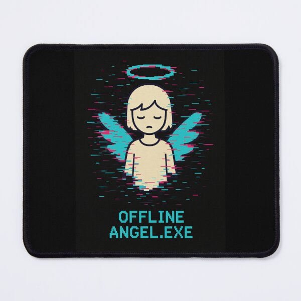 Item preview, Offline Angel.exe – Pixelated Neon Glitch Angel designed and sold by JupiterGlitchEmpire.