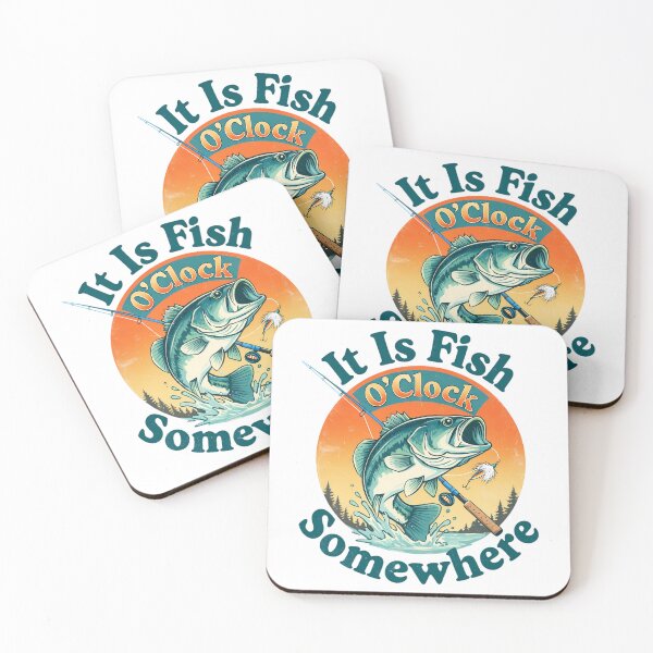 Item preview, Funny Fishing Fisherman Bass - It's Fish O'clock Somewhere designed and sold by CutOutIdols.
