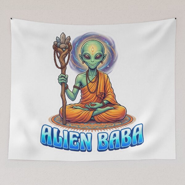Item preview, Alien Baba Intergalactic Yogi Sticker designed and sold by krazzyremo.
