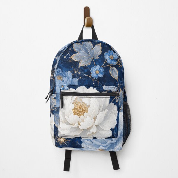 Item preview, Sapphire Blue Floral Pattern | White Peony Botanical Design designed and sold by WitchyBotanicaArt.