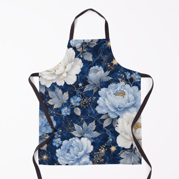 Item preview, Sapphire Blue Floral Pattern | White Peony Botanical Design designed and sold by WitchyBotanicaArt.