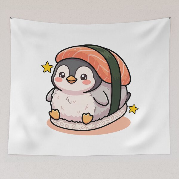 Item preview, Cute Penguin Sushi Kawaii Japanese Food  designed and sold by yuki-hana.