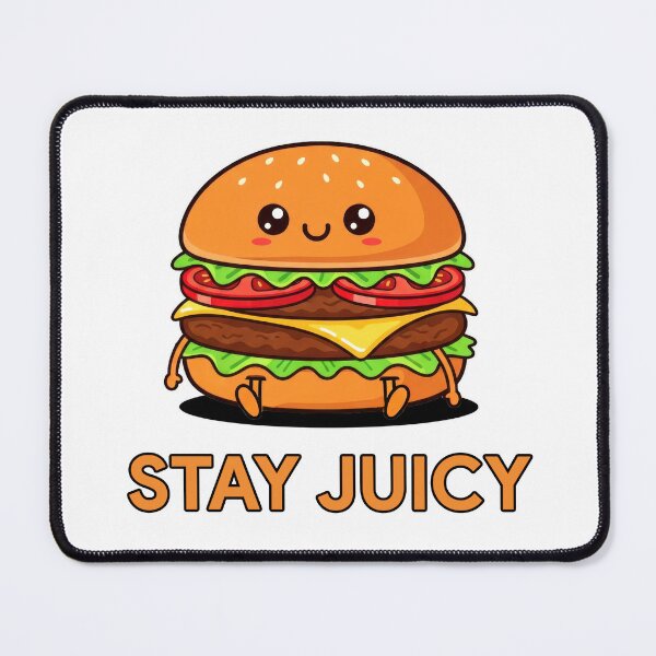 Item preview, Stay Juicy Cute Kawaii Burger Food Pun Graphic designed and sold by DigitalArtx-com.