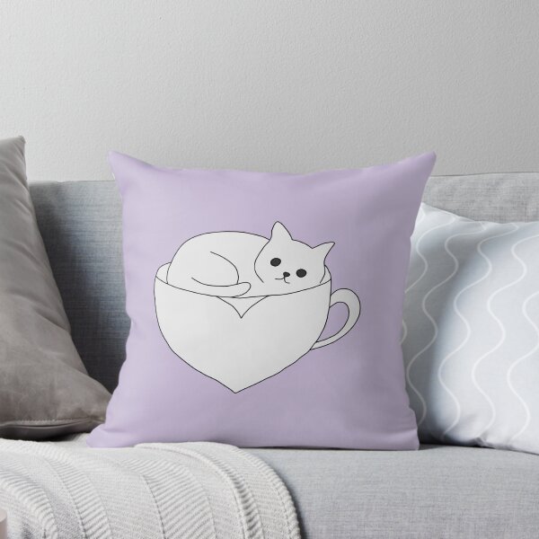 Item preview, Cat resting in a teacup illustration  designed and sold by LeshanArt.