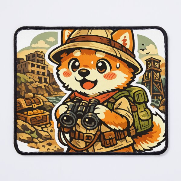Item preview, Shiba Inu Exploring Japan's Abandoned Coal Mine Island – Kawaii Adventure Sticker designed and sold by kawaii animal store (in Japan).