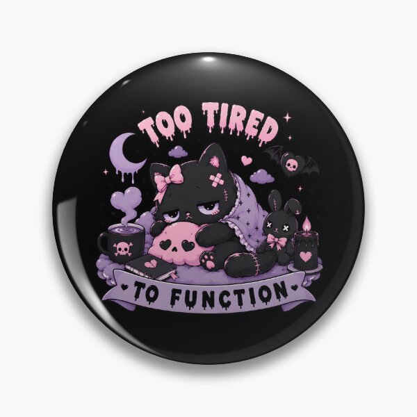 Artikelvorschau, Too Tired To Function – Cute Pastel Goth Black Cat | Kawaii Gothic Aesthetic T-Shirt entworfen und verkauft von JMP-Designs EU.