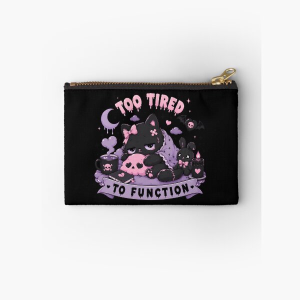 Item preview, Too Tired To Function – Cute Pastel Goth Black Cat | Kawaii Gothic Aesthetic T-Shirt designed and sold by JMP-Designs EU.