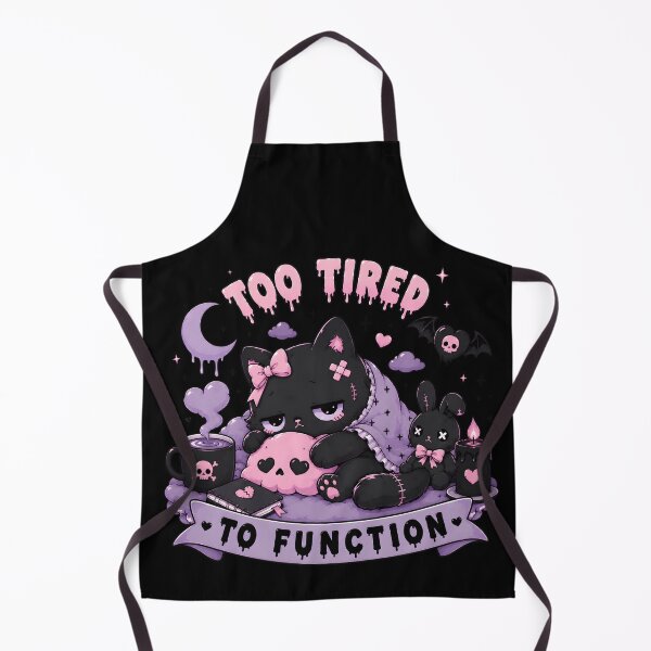 Item preview, Too Tired To Function – Cute Pastel Goth Black Cat | Kawaii Gothic Aesthetic T-Shirt designed and sold by JMP-Designs EU.