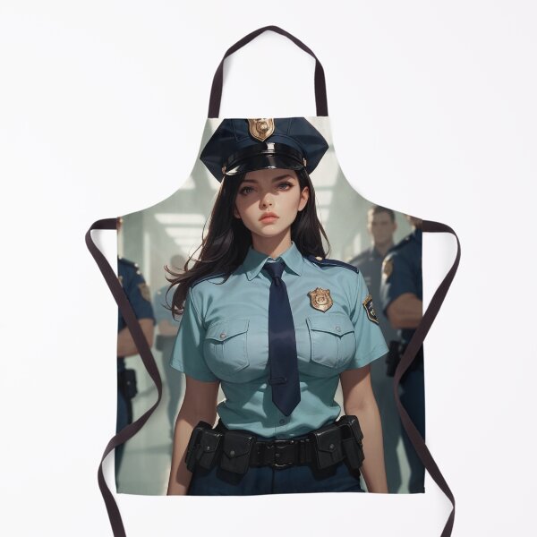 Item preview, Serious Black Hair Female Police Officer - Anime Style Art designed and sold by kenvel.