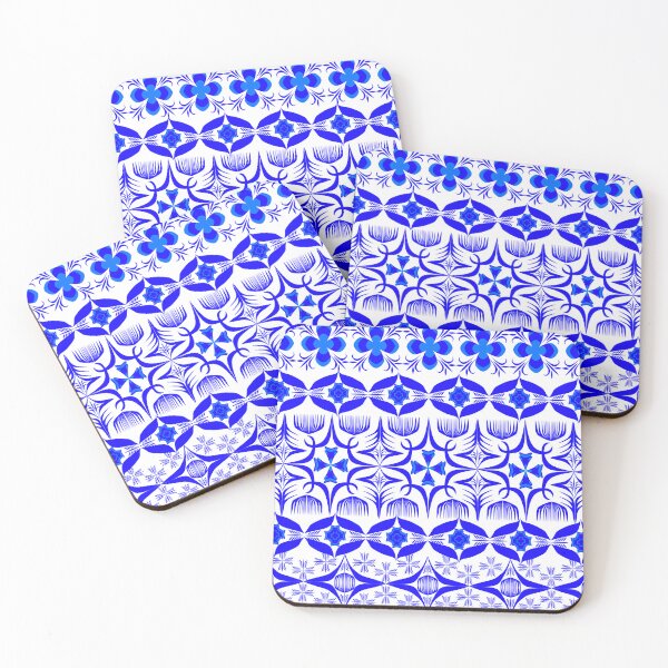 Item preview, Elegant Blue Floral Ornament Seamless Border Pattern for Textile, Wallpaper and Surface Design designed and sold by Ei-Ei.