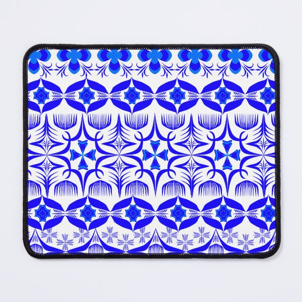 Item preview, Elegant Blue Floral Ornament Seamless Border Pattern for Textile, Wallpaper and Surface Design designed and sold by Ei-Ei.