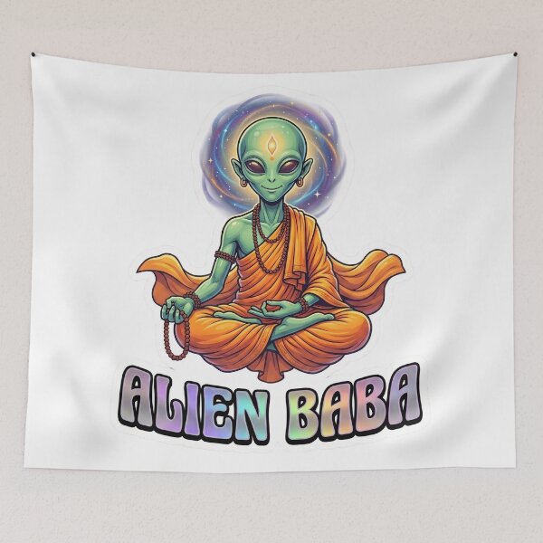 Item preview, Galactic Sadhu Alien Baba Sticker designed and sold by krazzyremo.