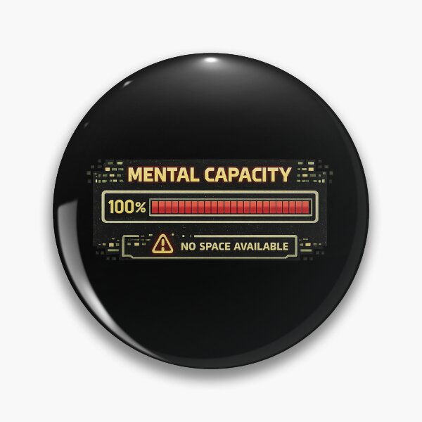 Item preview, Mental Capacity 100% Used – Retro Computer Overload Humor designed and sold by Mad Factory Designs.