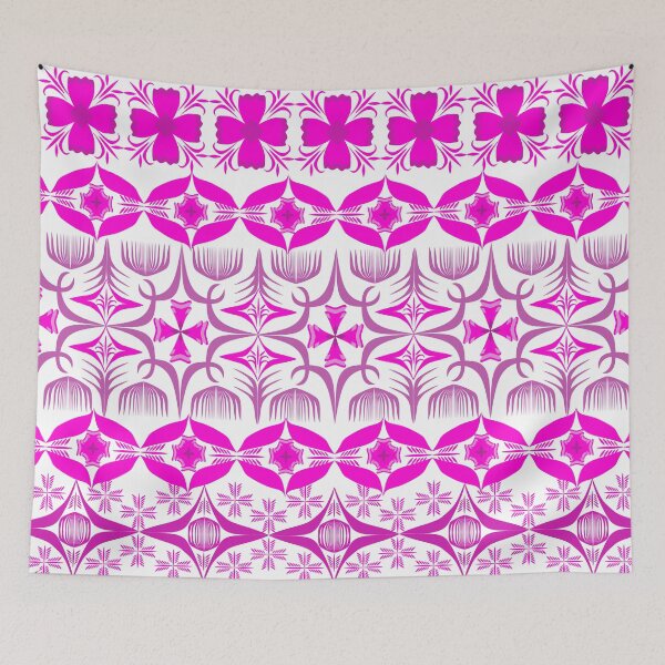 Item preview, Vibrant Pink Floral Ornament Seamless Border Pattern for Textile, Wrapping Paper and Surface Design designed and sold by Ei-Ei.