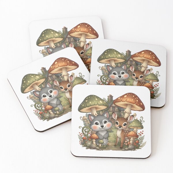 Item preview, Kawaii Mushroom Cottage Scene designed and sold by naragon4289.