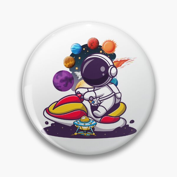 Item preview, Astronaut Riding a Futuristic Space Bike  designed and sold by yuki-hana.