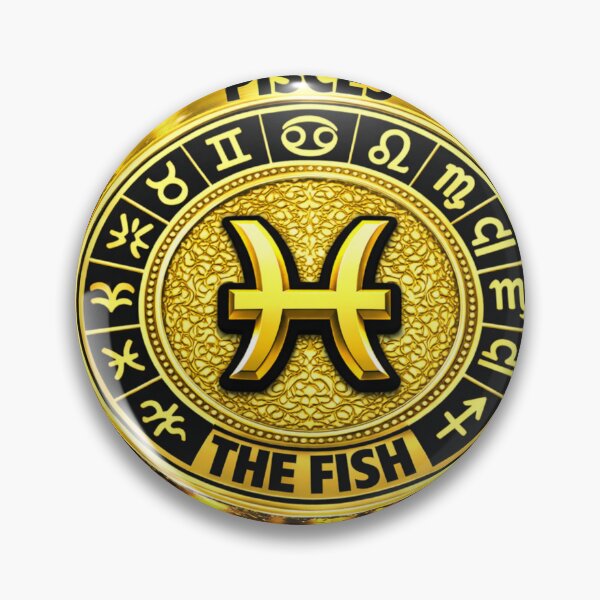 Item preview, Pisces – The Fish | Golden Zodiac Disk designed and sold by Synthos1978.