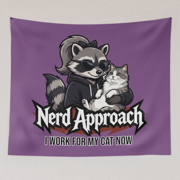 Item preview, I Work For My Cat Now – Funny Cat Lover Raccoon designed and sold by NerdApproach.