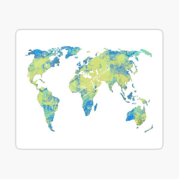 Vista previa del artículo con la obra «Mapa del mundo, mapa mundial de acuarela», diseñado y vendido por Rosaliartbook.