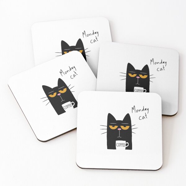 Item preview, Monday cat - Powered by Coffee  designed and sold by Min659.